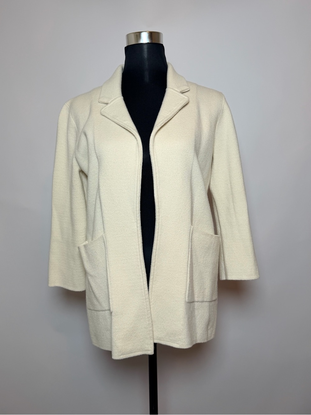 J.Crew 365 Ivory Open Front Sweater Blazer XS Merino Wool Blend